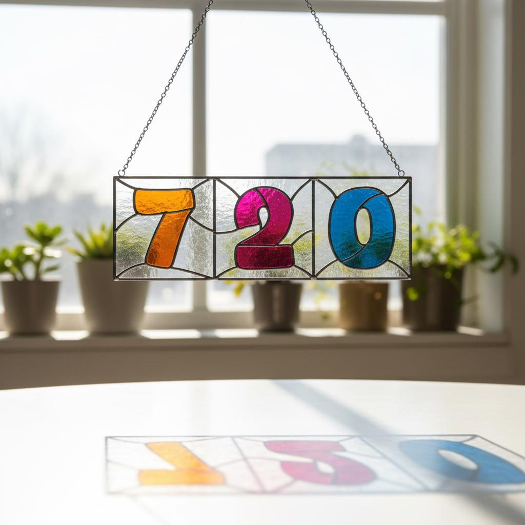 Alphabet and number stained glass project example