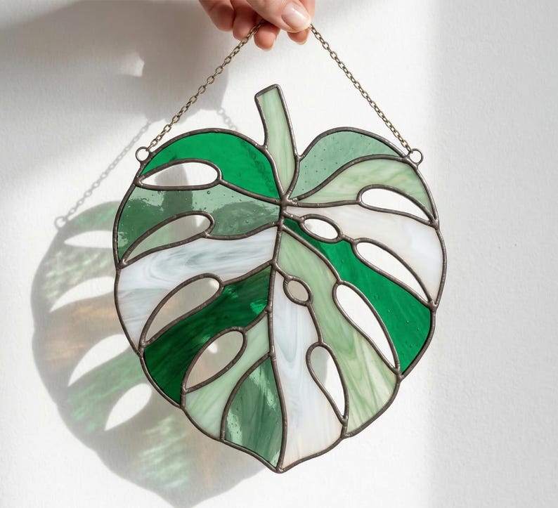 10+ botanical leaf stained glass patterns printable bundle