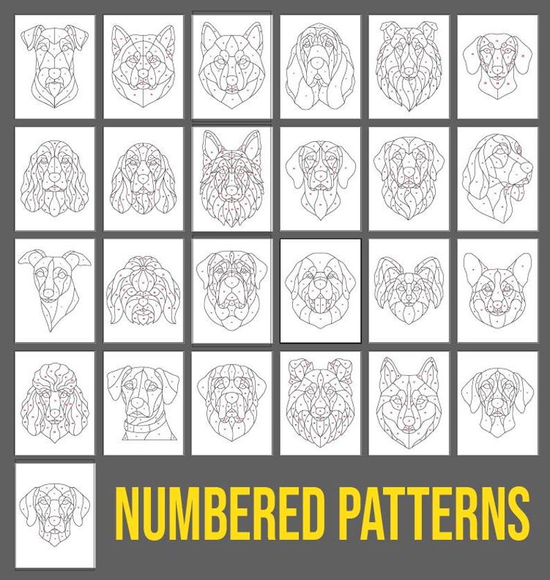 Dog breed stained glass suncatcher pattern preview 3