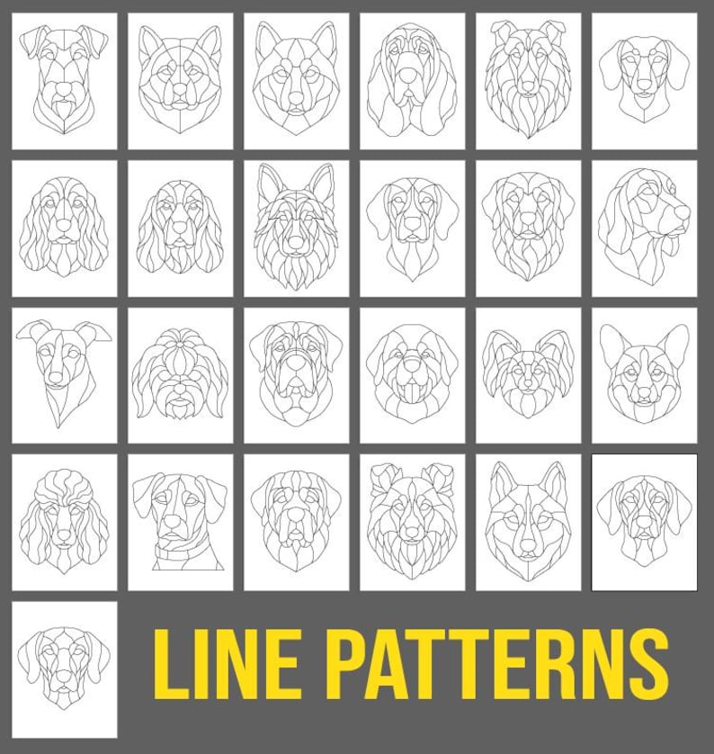 Dog breed stained glass suncatcher pattern preview 4