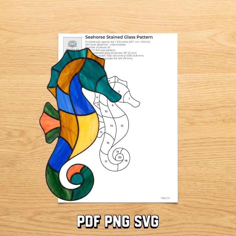 Ocean sea-life stained glass pattern preview 10
