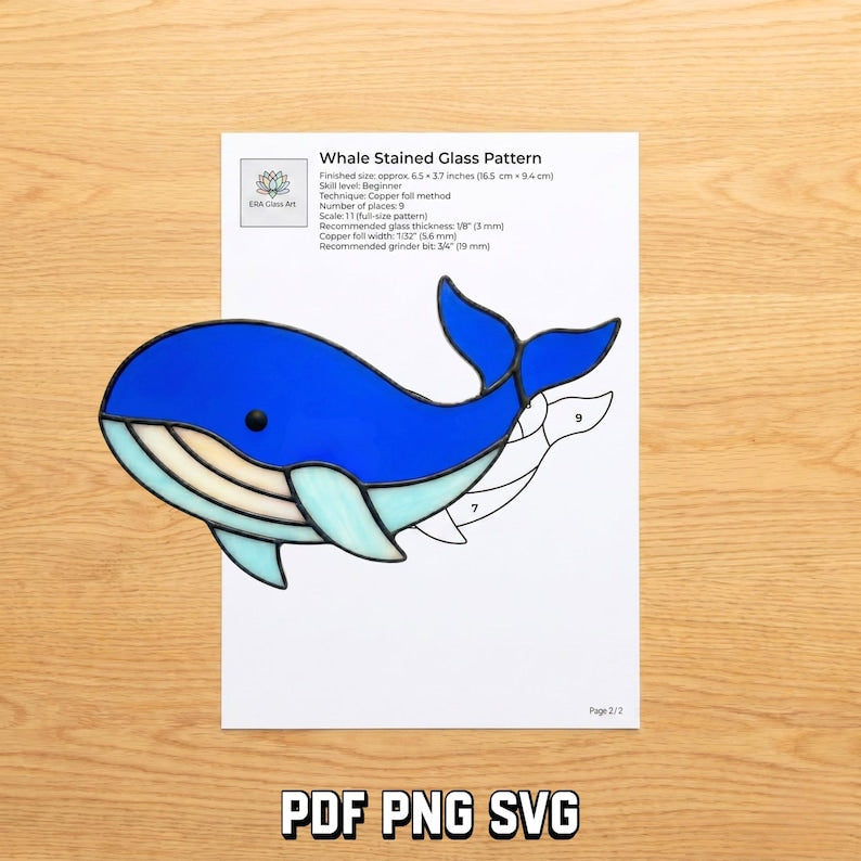 Ocean sea-life stained glass pattern preview 12