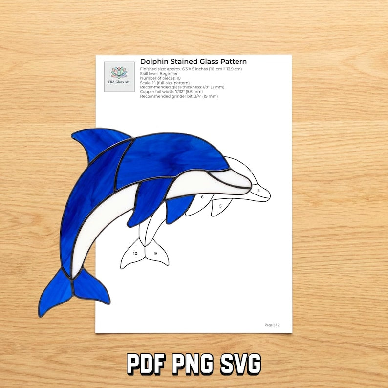 Ocean sea-life stained glass pattern preview 13