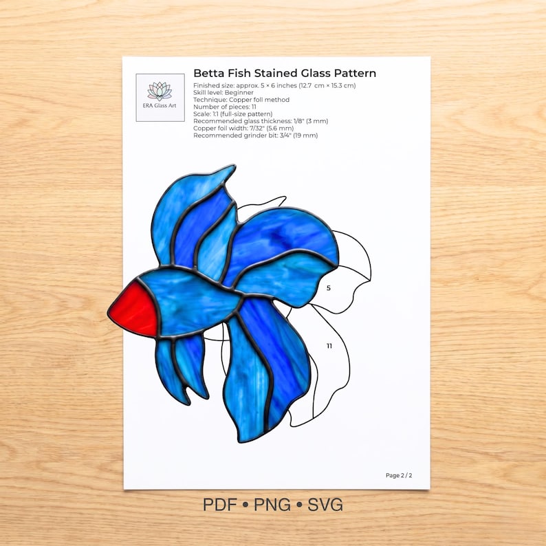 Ocean sea-life stained glass pattern preview 4