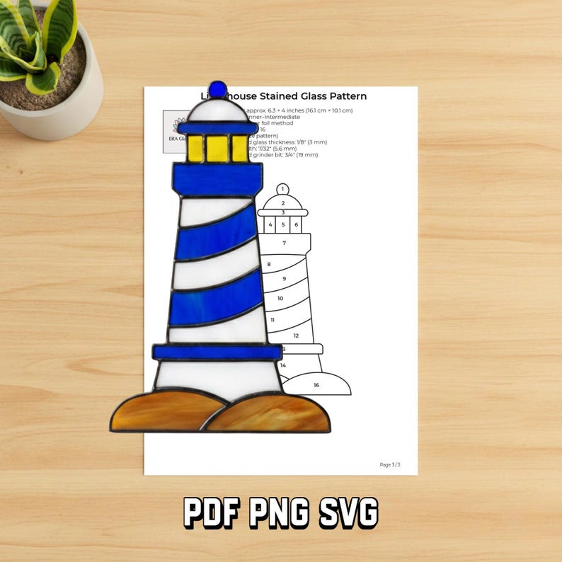 Ocean sea-life stained glass pattern preview 7