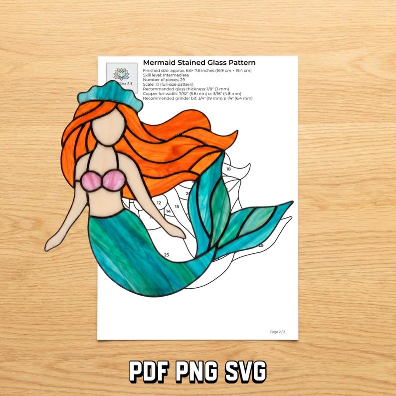 Ocean sea-life stained glass pattern preview 8