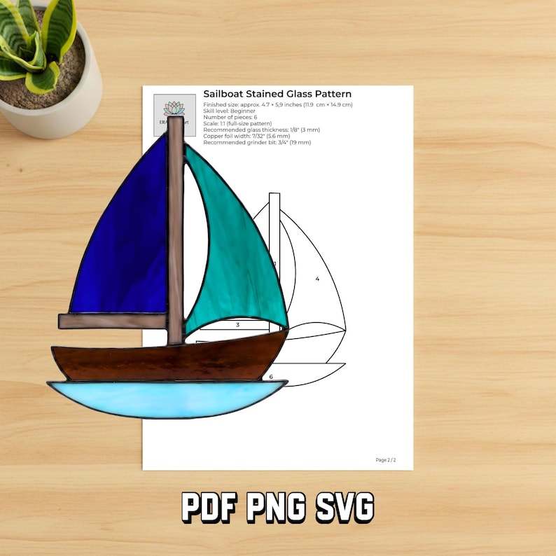 Ocean sea-life stained glass pattern preview 9