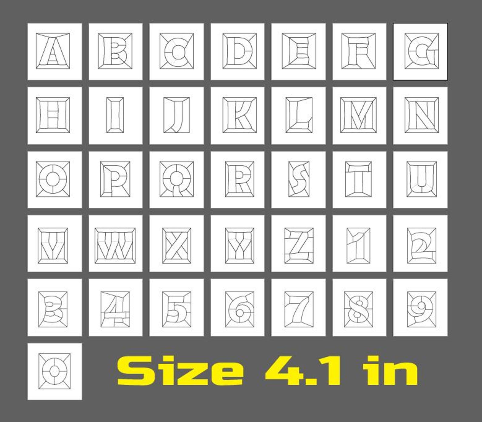 Printable stained glass number pattern preview